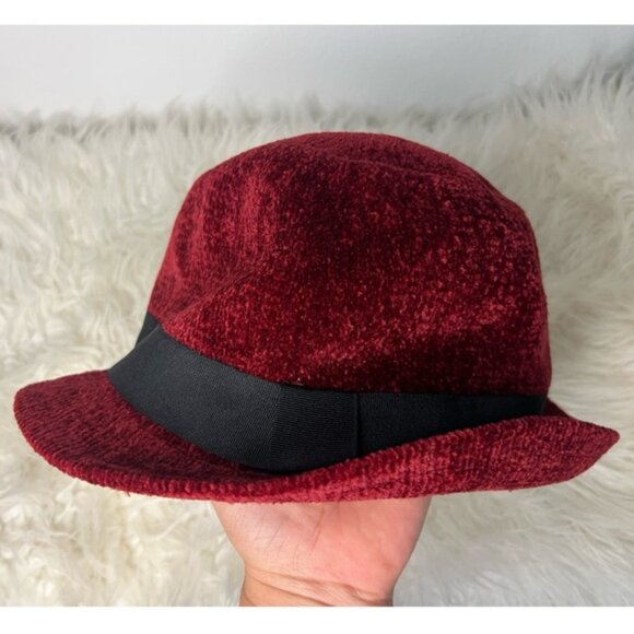 Burgundy Fedora Hat - Picture 1 of 3